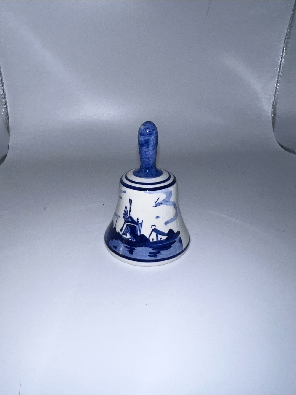 Delft Blue ceramic windmill bell